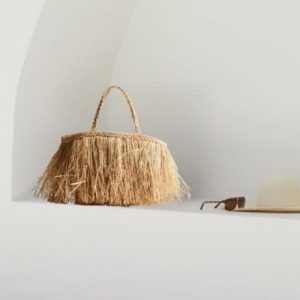 Saçaklı Hasır Çanta