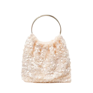 Payet İşlemeli Parti Çantası Metal Kulp